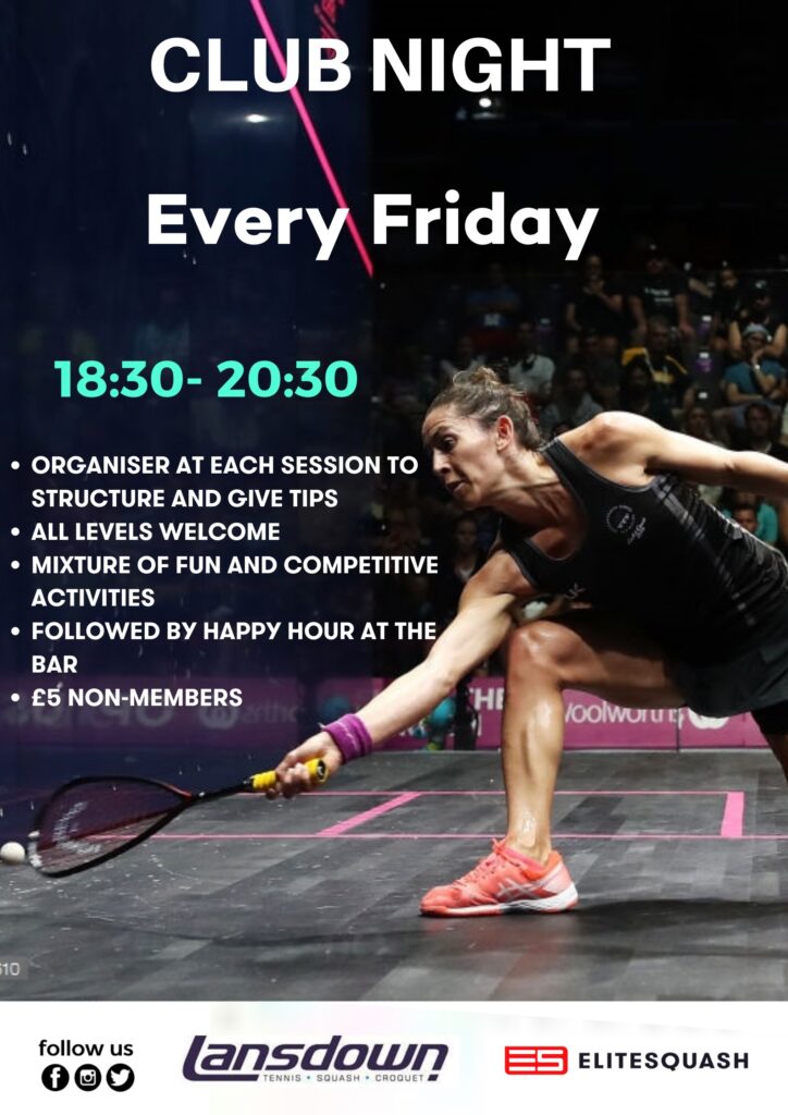 Club Night Friday 6.30-8.30pm £5 non-members